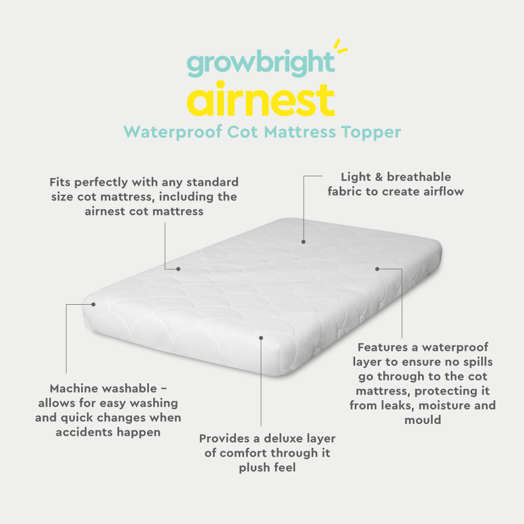 airnest Waterproof Cot Mattress Topper (Protector)